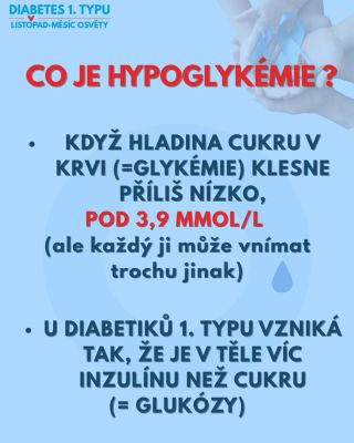 Hypoglykémie – když cukr padá příliš nízko. ⬇️⬇️⬇️ Hypa patří k nejčastějším situacím, které s sebou diabetes 1. typu...
